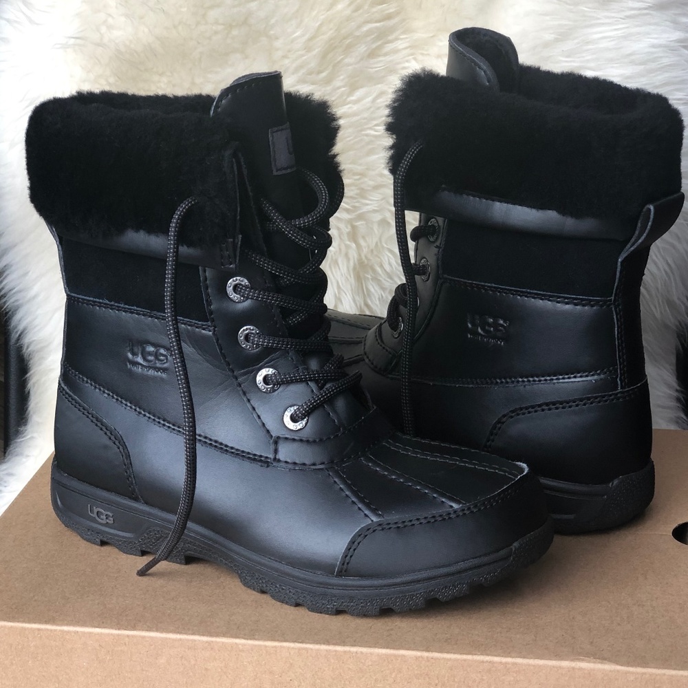 UGG Butte II Black Snow Boots-Size 3 Girls